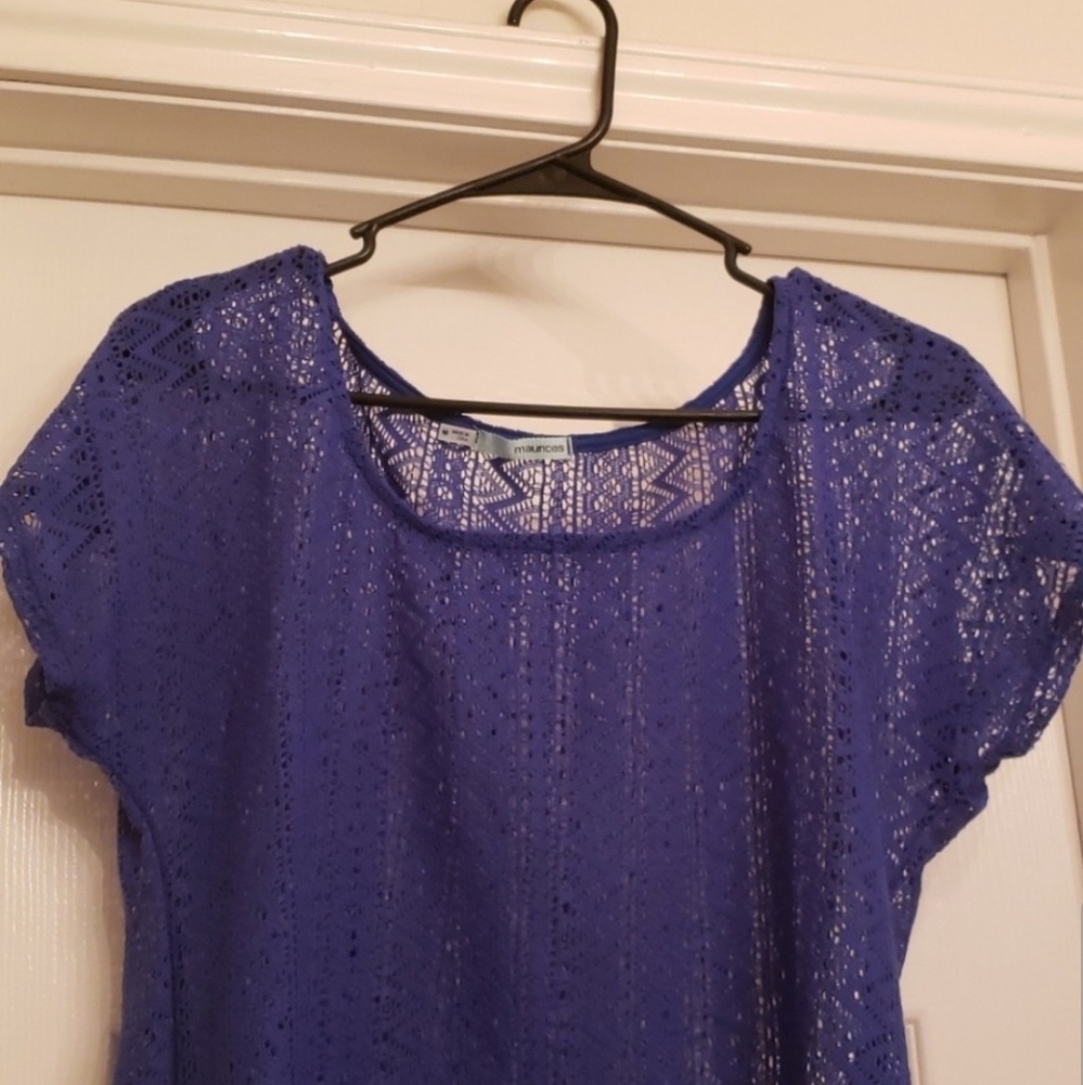 Lace blue top Maurices